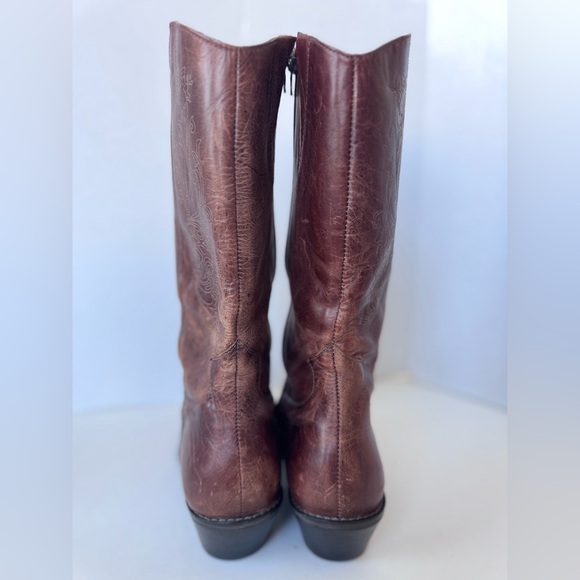 Matisse Wichita Brown Leather Distressed Floral Cowgirl Western Boots Shoes 10 - Picture 8 of 15